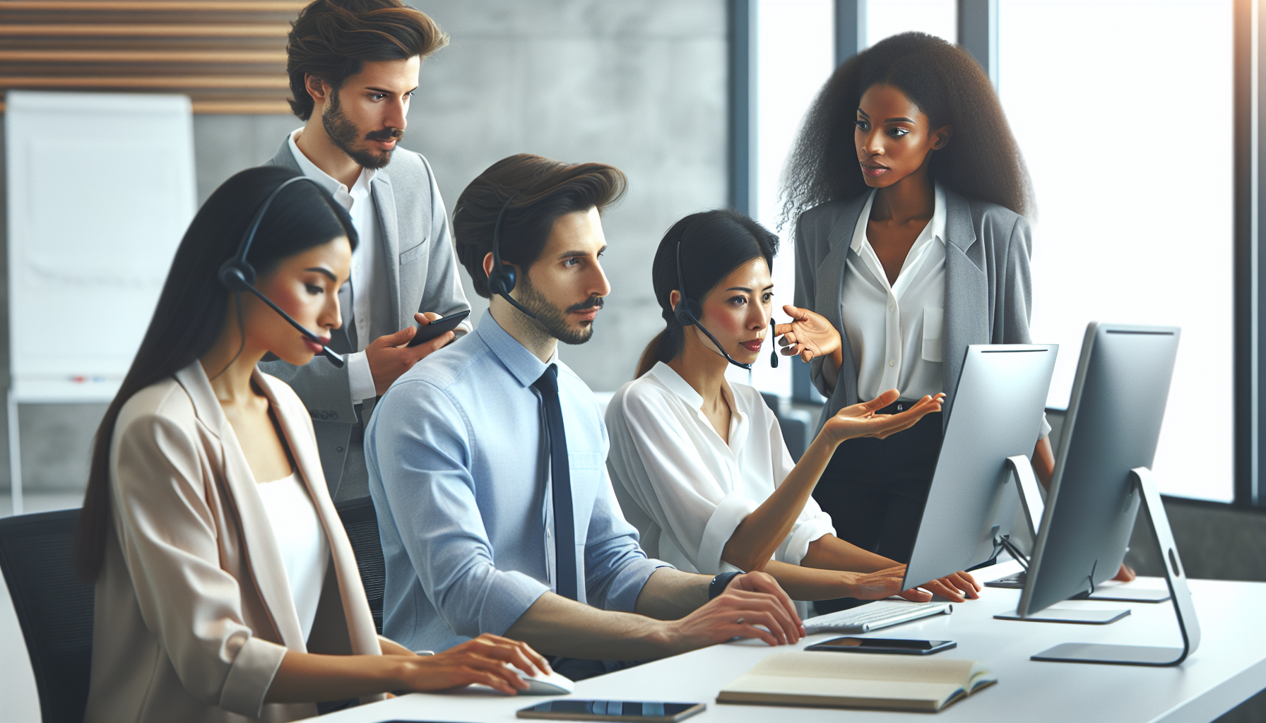 Equipo de soporte utilizando WhatsApp con bandeja multiagente