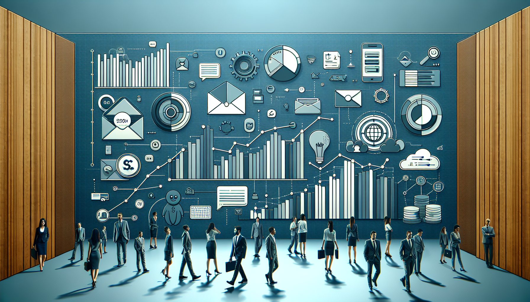 Comparación profesional de WhatsApp y Email Marketing con gráficos